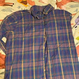 Mens Ralph Lauren plaid button down XLB size.